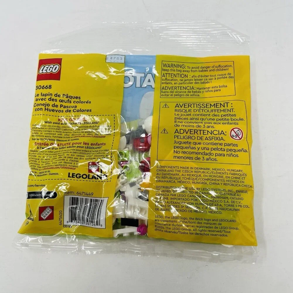 Lego Easter Bunny with Colorful Eggs Building Toy‎ Set 30668 Ages 6+ 68 Pieces